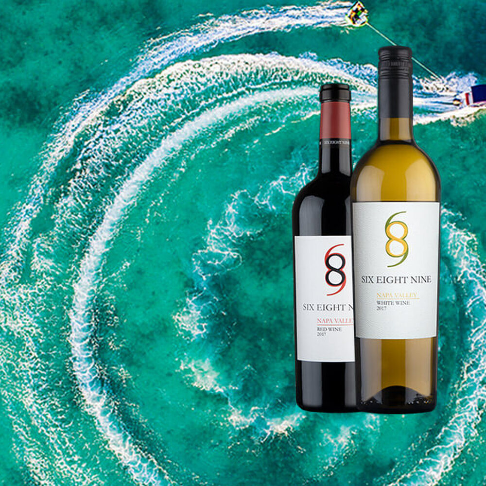 wine over water background