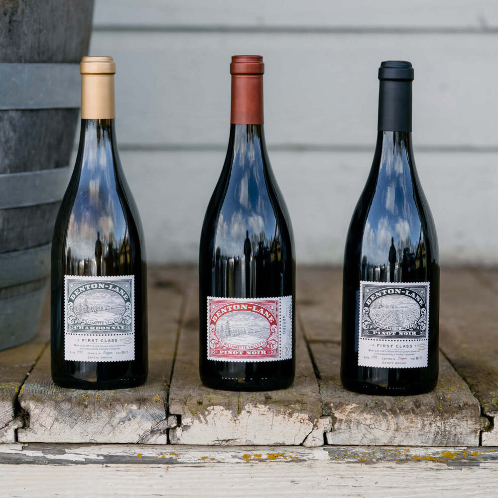 bottles of wine in a row