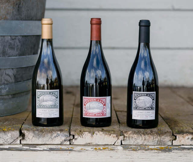 bottles of wine in a row